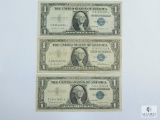 Three $1.00 Silver Certificates 1935G, 1957, 1957B