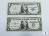 Two Sequential 1957 $1.00 Silver Certificate, STAR NOTES, Crisp UNC.