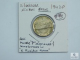 1943-P Silver War Nickel Error AU-BU, Double Mint Mark & Some Rev. Letters