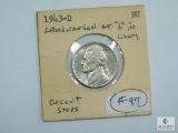 1943-D (BU) Silver War Nickel, Decent Steps, Lamination At 