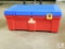 Red and Blue Storage Chest - Missing One Locking Clip