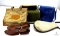 Vintage Travel Lot: Coca-Cola Handbag, Sling Bag, Wooden Shoe Trees, Travel Carry-on