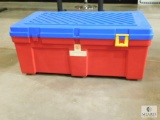 Red and Blue Storage Chest - Missing One Locking Clip