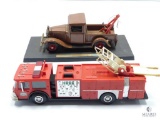 Lot with 1934 Ford Pickup Tow Truck and Hess 1986 Fire Truck