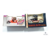 Two Collectible Car Banks - Tractor Supply and V&S Variety