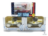 Lot with Three Die-Cast Coin Banks - ERTL and Golden Wheel