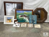 Vintage Art, Mirrors and Stone Decorative Items