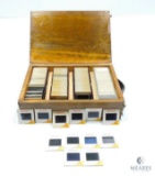 Vintage Slides In Wood Case - Some Glass Negatives