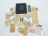 Lot of Old Stamps, Scrap Book of Stamps - Mostly Cancelled