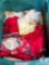 Storage Tub of Vintage Fabrics, Doilies, and Linen Cloths