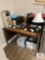 Wood Laminate Office Desk with Office Supplies (Located in the Basement)