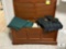 Solid Wood Hope Chest with Assortment of Linens and Bedding (Located in the Basement)