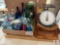 Glassware and Decorative Collectibles Lot with Landers, Frary & Clark Family Scale