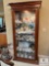 Elegant Solid Wood Curio Cabinet with Glass Shelves and Display Lighting (No Contents)