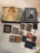 Antique Photograph and Keepsake Collection with Handwritten Sentiments and Ornate Cases