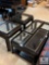 Black Glass-Top Coffee and Side Table Set