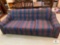 Plaid Sofa with Button-Tufted Back