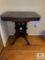 Antique Marble-Top Ornate Wood Accent Table