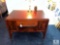 Vintage Writing Desk with Slide-Out Drawer and Storage Shelf