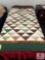 Handcrafted Patchwork Quilt - Earth Tones and Geometric Design