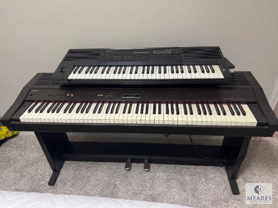 Dual Roland Synth Plus 80 HS-80 and Roland Piano 3000 Stack (Located in the Basement)
