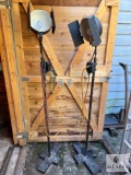 Pair of Industrial-Grade Studio Lights on Adjustable Stands
