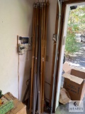 Portable Wooden Flag Poles with Stylish Finials - Most 8-foot in Length