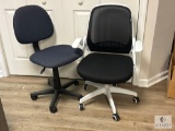 HBADA Ergonomic White Office Chair and Black Task Chair Set (Located in the Basement)