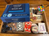Cedar Space Wood Set, Playing Cards, Film Rolls, Dice, Cubix Cube (Located in the Basement)