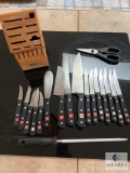 Wusthof Gourmet Kitchen Knife Set with Block, Scissors & Sharpening Wand