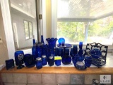 Collection of Cobalt Blue Glassware - Vases, Jars, Decorative Pieces & More