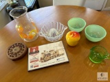 Kitchenware and Collectibles Lot - Glassware, Bowls, Apple Jar, and More!