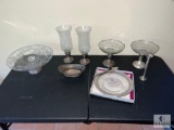 Elegant Weighted Sterling Silver, Glass and Crystal Decor Set - Crystal & Pure Silver Plate Included
