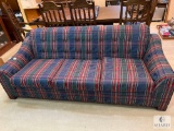 Plaid Sofa with Button-Tufted Back