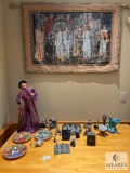 Medieval Tapestry and Figurine Collection
