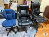 Set of Three High-Back Rolling Office Chairs