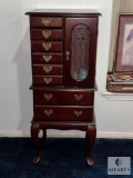 Jewelry Armoire with Mirror and Display Cabinet
