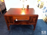 Vintage Writing Desk with Slide-Out Drawer and Storage Shelf