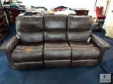 Brown Leather Electric Recliner/Lift Chair Couch with Wear