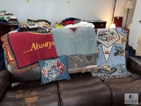 Marie Corps, Masonic, and Eastern Star Blankets with Marine Corps Pillow