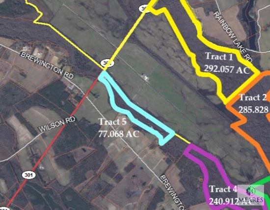 Tract 5 - 77.068 Acres - Outside of the Conservation Easement