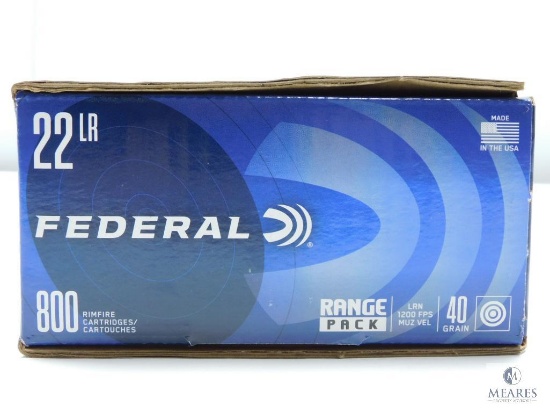 800 Rounds Federal .22 Long Rifle Ammo. 40 Grain LRN 1200 FPS
