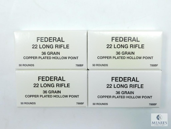 200 Rounds Federal .22 Long Rifle 36 Grain Copper Plated Hollow Point