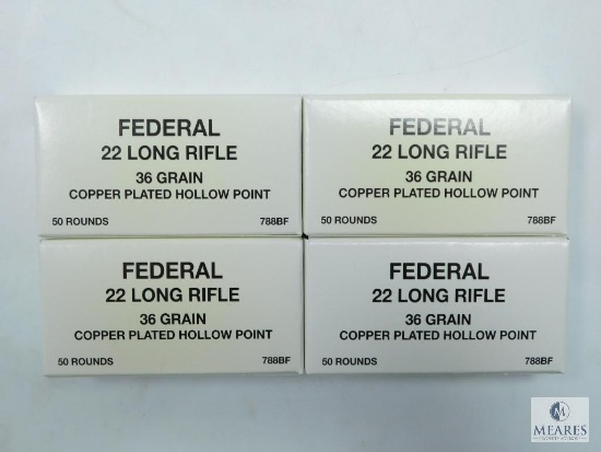 200 Rounds Federal .22 Long Rifle 36 Grain Copper Plated Hollow Point