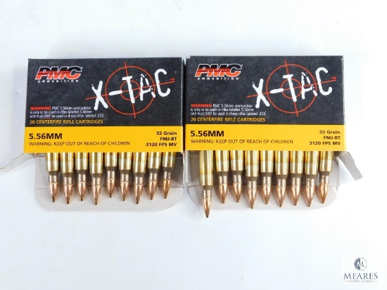 40 Rounds PMC X-Tac 5.56mm, 55 Grain FMJ-BT