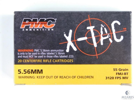20 Rounds PMC X-Tac 5.56mm FMJ-BT, 55 Grain