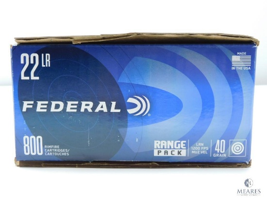800 Rounds Federal .22 Long Rifle Ammo. 40 Grain LRN 1200 FPS