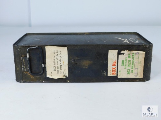 Unopened Metal Box of 300 Rounds of .303 Mk7 Ammunition in Bandoliers