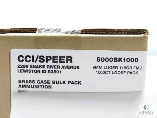 1000 Rounds CCI/Speer 9mm Luger, 115 Grain FMJ