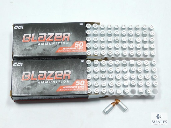 100 Rounds CCI Blazer 9mm Ammo. 115 Grain FMJ
